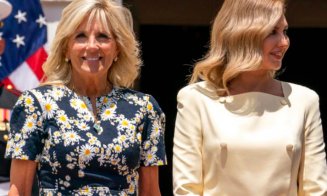 Jill Biden în pană de rochii? Rochia de la întâlnirea cu Oleana Zelenskaia la Casa Albă, e aceeași pe care a purtat-o în România, la întâlnire cu Carm