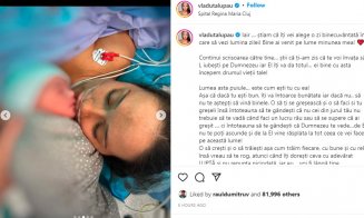 Primul mesaj al Vlăduței Lupă după naștere. A postat poze și o scrisoare pentru micuț