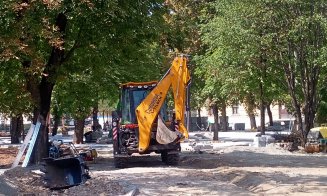 IMAGINI de pe șantierul Parcului Ștefan cel Mare, de la Teatrul Național. Dispare betonul?