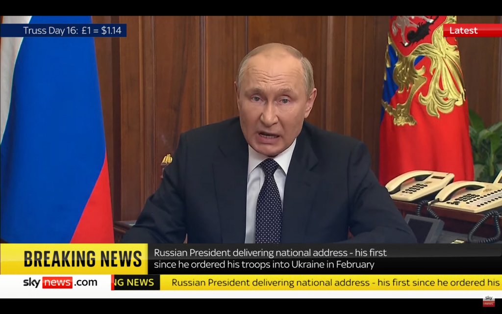 Putin anunţă mobilizarea parţială a armatei. Decretul a fost deja semnat, rezerviştii vor fi înrolați
