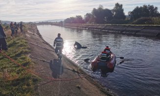 Un cal de rasă a fost SALVAT de pompieri din canalul betonat al Someșului. Intervenția a durat 4 ore