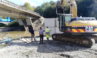 A început construcția podului provizoriu din Someșu Rece. Când va fi gata