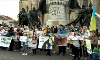 Peste 100 de refugiaţi ucraineni au protestat, la Cluj-Napoca,  împotriva războiului