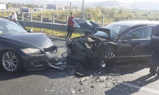 Accident cu 8 răniți la intrare pe A3! Patru persoane, între care și un copil de un an, la spital