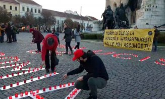 Lumânări în centrul Clujului pentru cei ucişi de nosocomiale