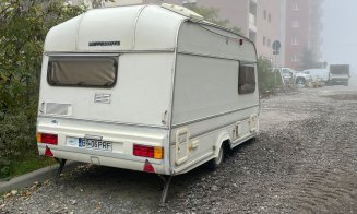 Cum se asfaltează în jurul unei rulote în Cluj-Napoca