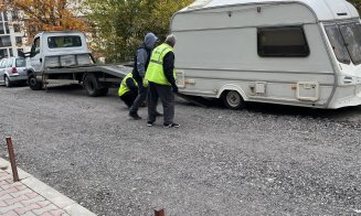 Cum se asfaltează în jurul unei rulote în Cluj-Napoca