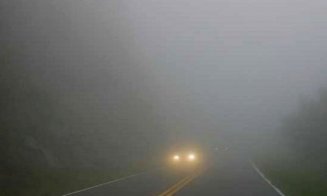 Atenție șoferi! COD GALBEN de ceață densă la Cluj. Zone cu vizibilitate sub 50 m
