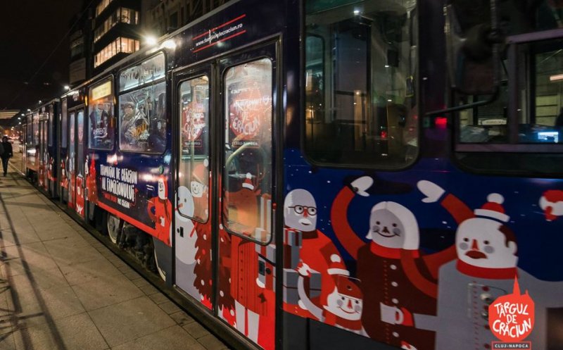 Mâine pornește Tramvaiul lui Moș Crăciun! Părinții vor putea circula gratuit cu cei mici