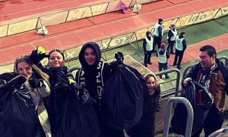 Suporterii lui "U" s-au inspirat de la japonezi și au făcut curățenie pe Cluj Arena