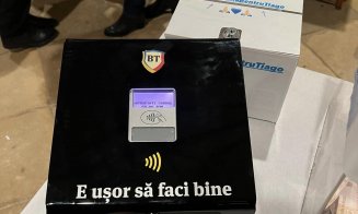 Cutia milei cu POS la o biserică din Cluj-Napoca