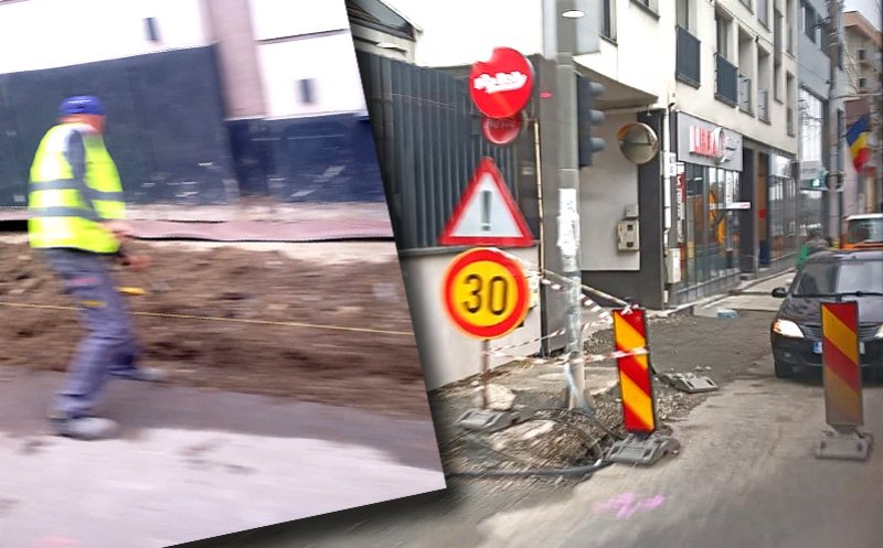 Trafic blocat în Mănăştur: "Dorel" a lăsat un şanţ de-a latul benzii care a făcut coloană de maşini "până în Gilău"...