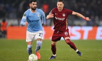 CFR Cluj pierde din nou la Roma, deși a avut aproape tot meciul superioritate numerică