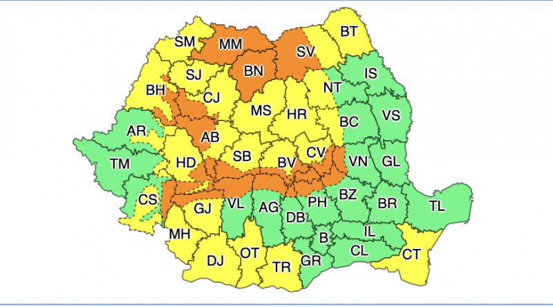 Cod portocaliu de viscol la munte. Meteorologii anunță vânt puternic în jumătate de țară