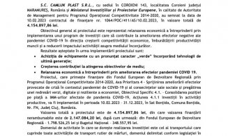 Anunț demarare proiect Camluk Plast SRL