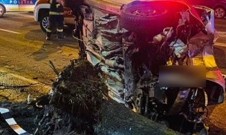 ACCIDENT grav în Cluj-Napoca. A smuls un copac din rădăcini / Victimă încarcerată