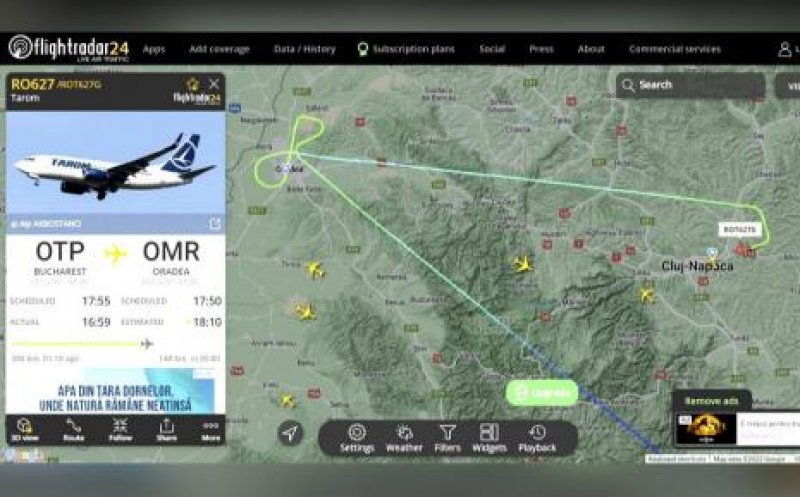 TAROM: Zborul București - Oradea a aterizat la Cluj din cauza condiţiilor meteo nefavorabile