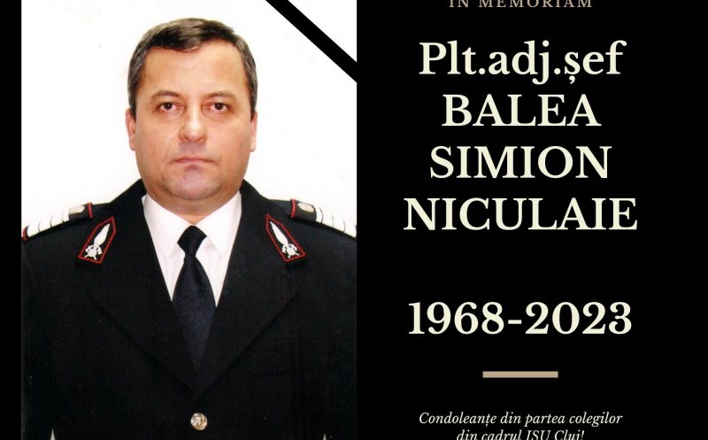 Un pompier clujean, care s-a luptat timp de 30 de ani cu focul, a decedat. ISU Cluj: „A acționat neîntrerupt, peste 10 ore, la un incendiu”