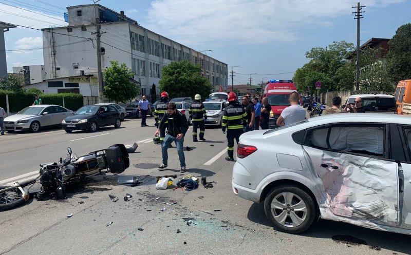 Motociclist, transportat la spital după un accident pe strada Câmpina