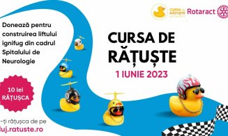 Cursa rățuștelor pe Canalul Morii Cluj-Napoca, de 1 Iunie. Se strâng bani pentru un lift la Clinica de Neurologie