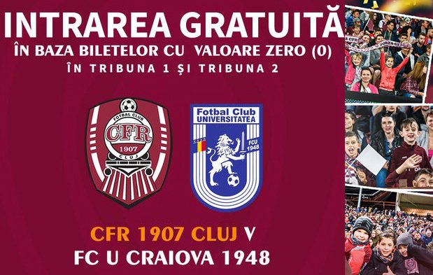 Cum poţi intra gratis în Gruia la meciul de baraj al CFR-ului de joi, 1 iunie / Surprize, de Ziua Copilului
