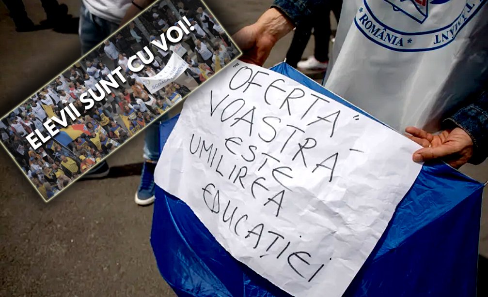 Greva generală în școli continuă / "Elevii sunt cu voi"
