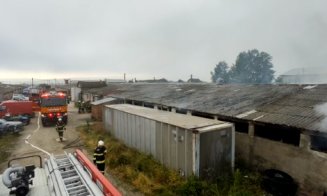 Cluj: Incendiu la o hală. Intervin pompierii cu trei autospeciale și o autoscară