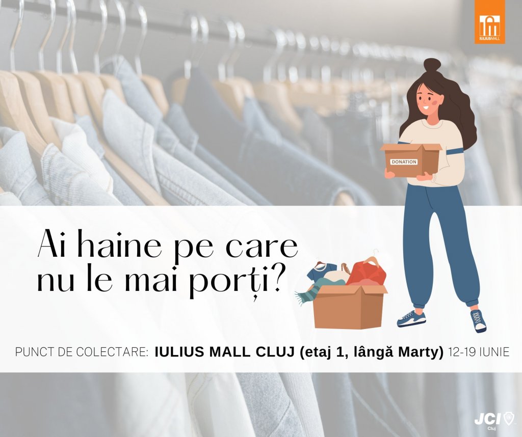 Colectare haine pentru ReClothing, delicii turcești, obiecte de artă și antichități, toate pe agenda Iulius Mall Cluj din acest weekend