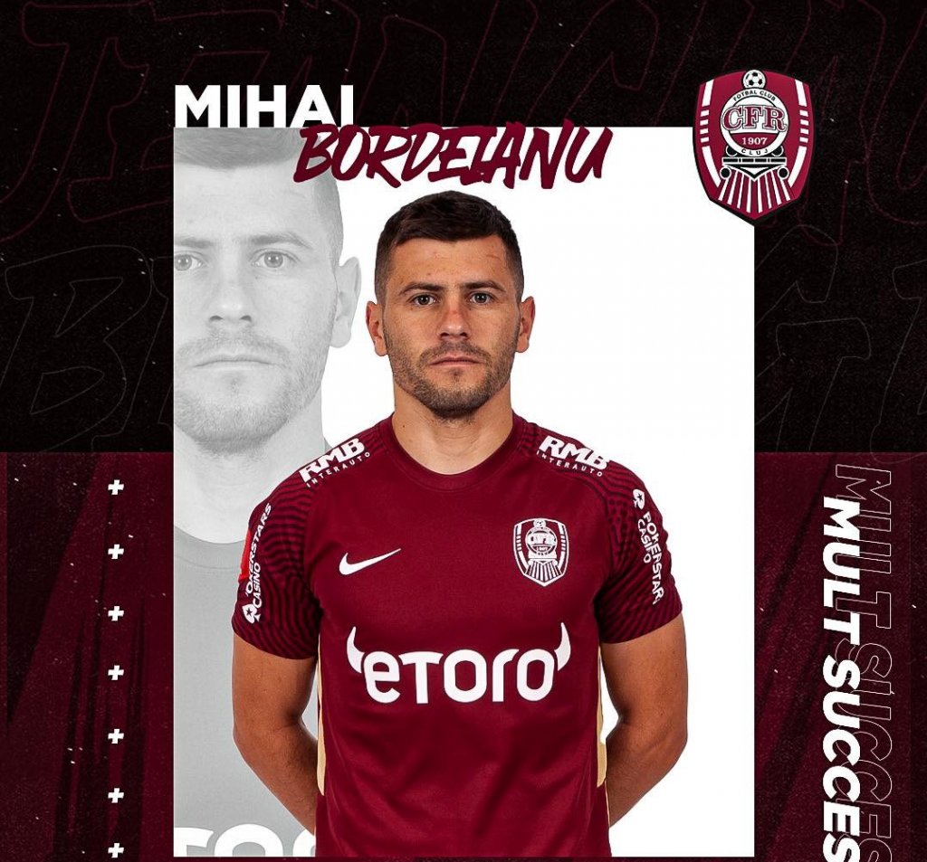 CFR se desparte de Bordeianu. Fotbalistul cu 5 titluri de campion ar putea ajunge la „U” Cluj