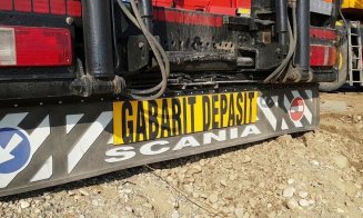 Atenție, șoferi! Transport agabaritic prin Cluj: camion de 40 metri lungime