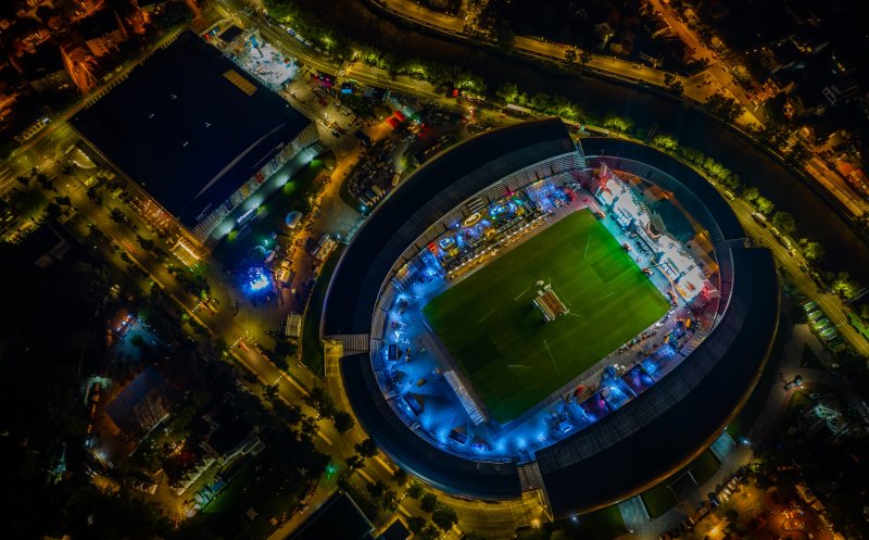 SPECTACULOS! Pregătirile pentru Untold sunt aproape gata. Cum arată Cluj Arena văzută din dronă