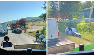 Accident în Cluj cu două autoturisme. Un bărbat de 70 de ani a primit îngrijiri medicale