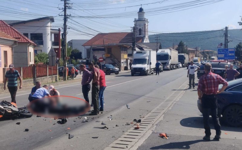 Accident GRAV cu un motociclist în Cluj! Bărbatul este inconștient / Elicopterul SMURD intervine