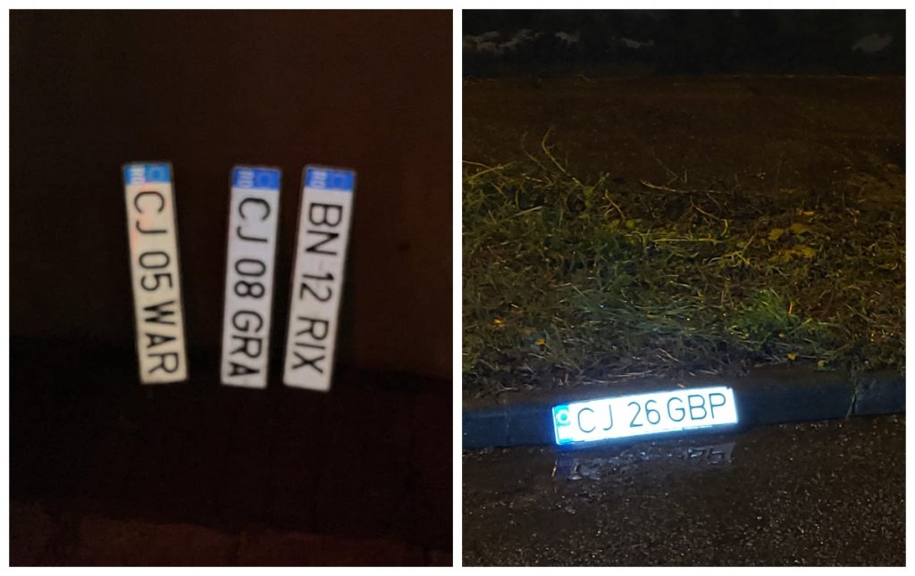Plăcuțe de înmatriculare la liber în tot Clujul după ploaia torențială