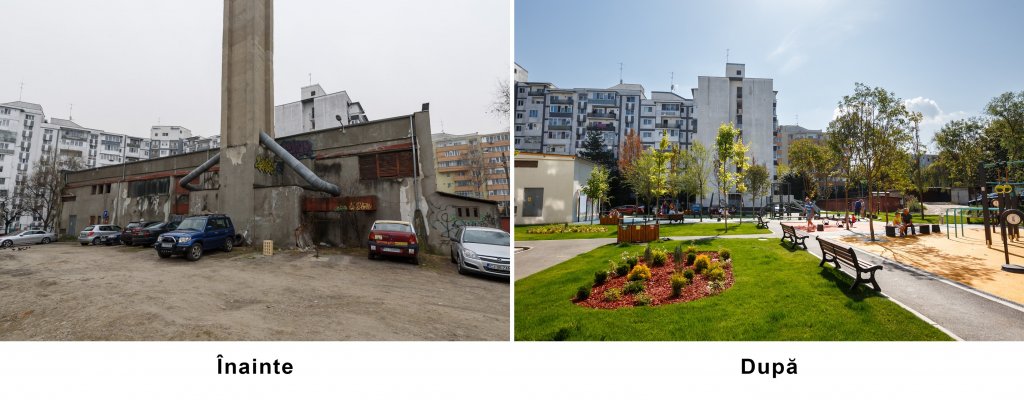 Așa da! Spațiu dintre blocuri, transformat spectaculos. A fost amenajat un loc de joacă pentru copii
