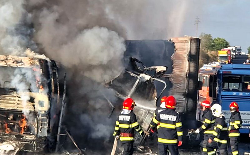 Accident grav cu 2 autocare şi un TIR . Unul dintre autocare s-a făcut scrum / PLANUL ROŞU de intervenție, activat