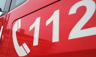 Autoutilitară răsturnată în Cluj. Pompierii au intervenit