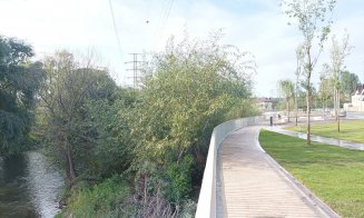 Parcul Feroviarilor, cu puțin timp înainte de deschidere. Someșul nostru: "Decizia salutară a arhitectului a fost de a nu tăia copacii la râu, ch