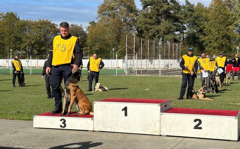 Miro, câinele detectiv al Jandarmeriei Cluj, aduce acasă medalia de bronz de la Campionatul de Dresaj