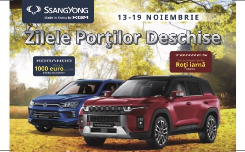 SangYong România anunță Ziua portilor deschise în perioada 13-19 noiembrie