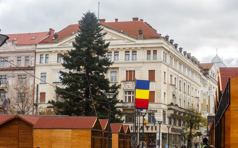 Sărbătorile de iarnă se apropie: a sosit bradul de Crăciun în Piața Unirii!