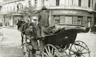 Birjă și birjar în proximitatea Palatului Bánffy, 1930