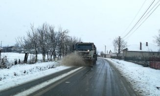 Atenție, șoferi! Acțiuni de deszăpezire și de combatere a poleiului pe unele drumuri din Cluj