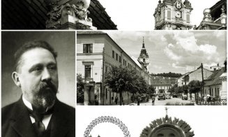 Decoraţiuni astrale pe clădirea Primăriei Cluj-Napoca