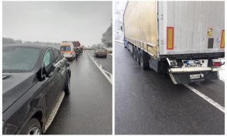 Accident într-o localitate din Cluj! Un TIR și o mașină, implicate