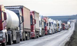 Protest spontan al transportatorilor la Cluj. Vor circula cu viteză redusă
