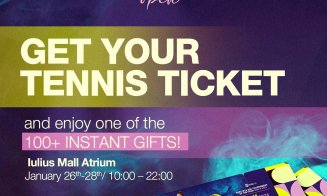Trofeul Transylvania Open, expus la Iulius Mall, în acest weekend. Pasionații de tenis își pot cumpăra bilete la turneu de la standul amenajat în Atrium