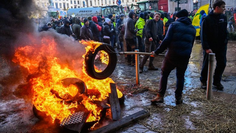 Primarul Clujului a fost în mijlocul protestului din Bruxelles: „M-am dus să iau pulsul. Să înțeleg exact revendicările fermierilor”