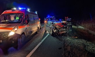 Accident pe centura Vâlcele-Apahida. Trei autovehicule implicate, printre care și un camion răsturnat