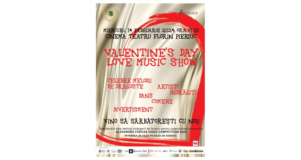 ”Valentine’s Day Love music show” la Cinema Teatru Florin Piersic